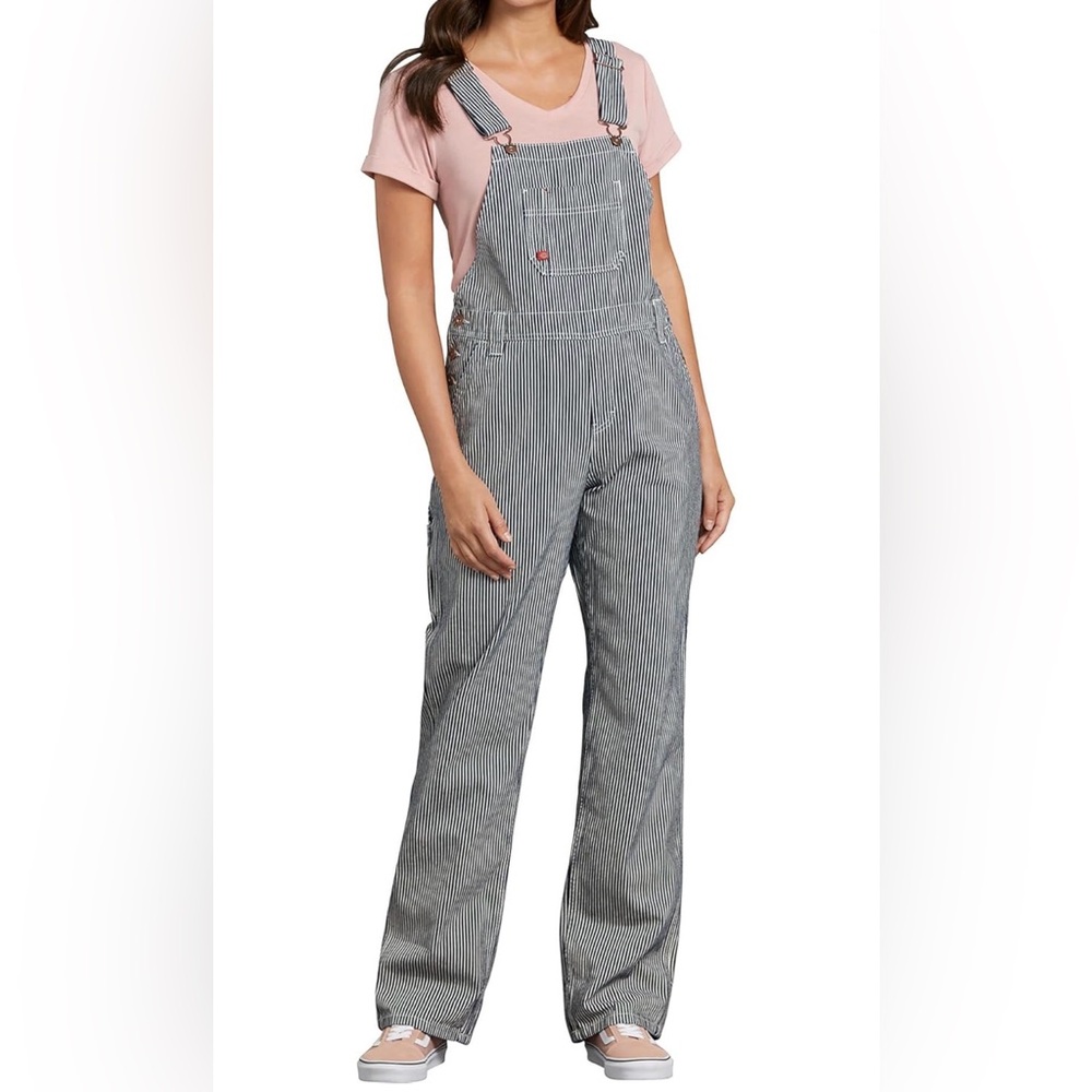 Dickies Gray Stripe Denim Overalls